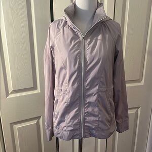 Apana Utility Jacket in Purple and Gold with High Collar